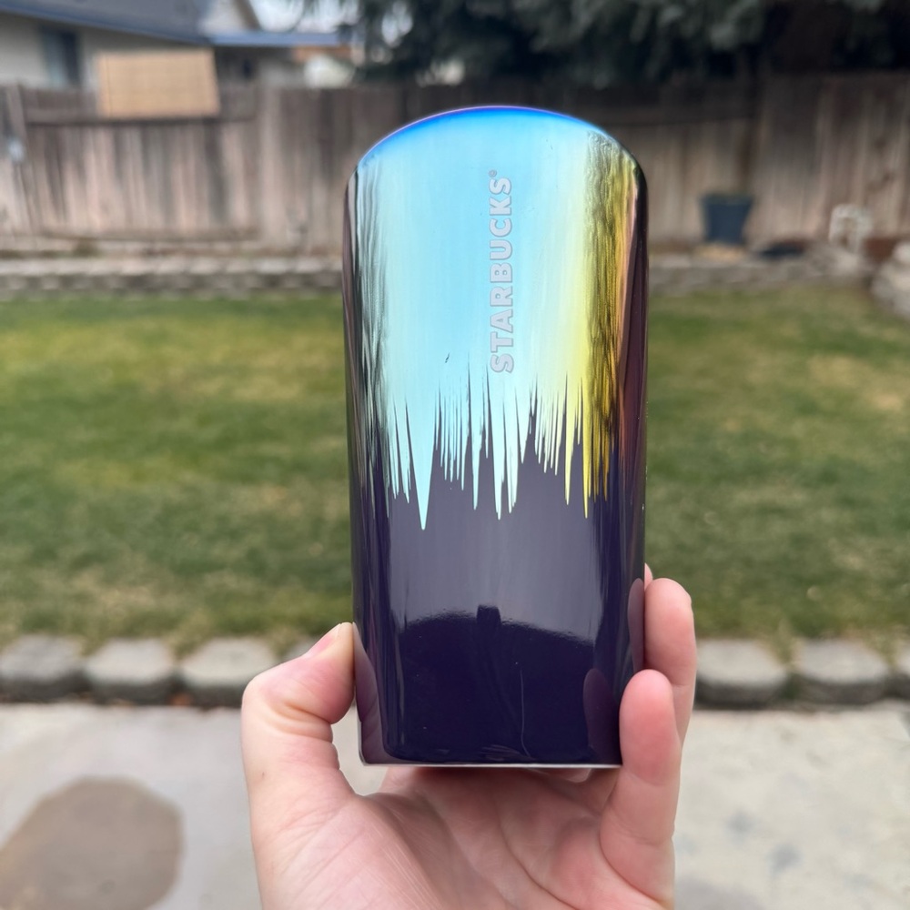Starbucks Fall 2020 Navy Iridescent Double Wall Ceramic Tumbler 12 oz Coffee Mug - Picture 7 of 13